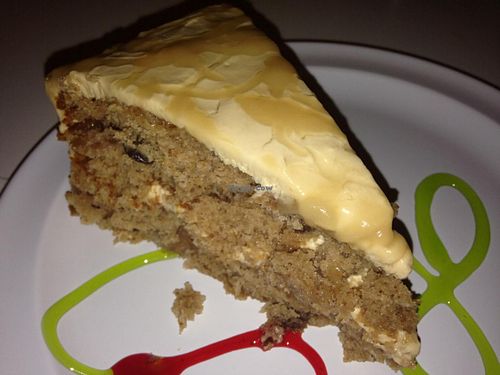 Apple caramel cake at Loving Hut in Sandy Springs