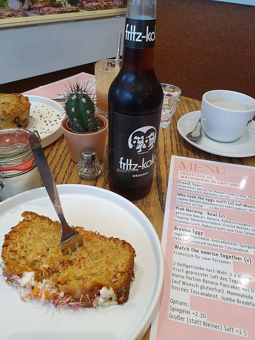 Vegan carrot cake at Cafe Good in Munich