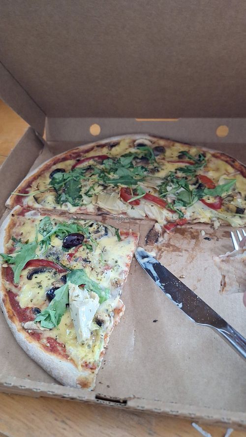 Vegan pizza. at Peter's Pizza in Rimbo