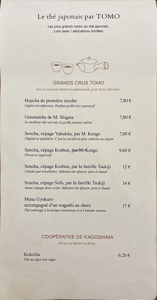 Drink menu, pt 1 at Tomo in Paris