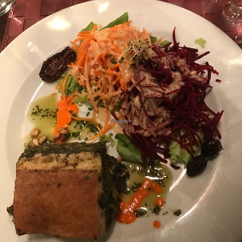 spinach and walnut lasagna  at Le Potager du Marais - Saint Paul in Paris