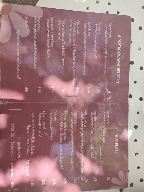 Het menu augustus 2026 at La Grignotière chez Juliette et Léo in Moustiers-sainte-marie