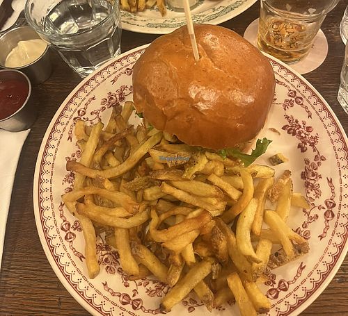 Vegan burger  at Café Bohème in Paris