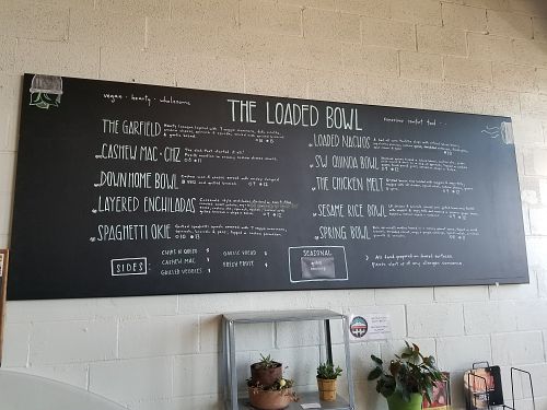 menu at The Loaded Bowl in Oklahoma City
