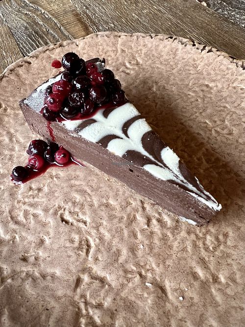 Chocolate tart  at Honest Greens in Porto
