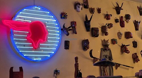 Featured Mexican masks at Cafe Lima in Vladivostok