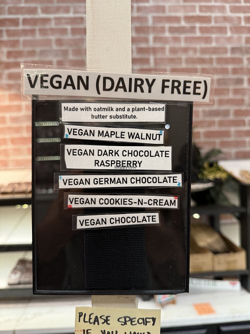 Vegan options  at Fudge Hut in Leavenworth