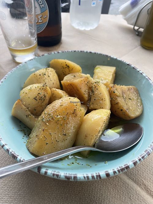 Baked potatoes in lemon sauce (a must)  at Katsarola in Pylos