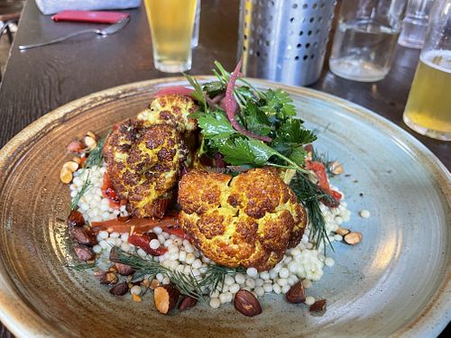 Roasted cauliflower on pearl couscous   at The Fitzroy Pinnacle in Fitzroy North