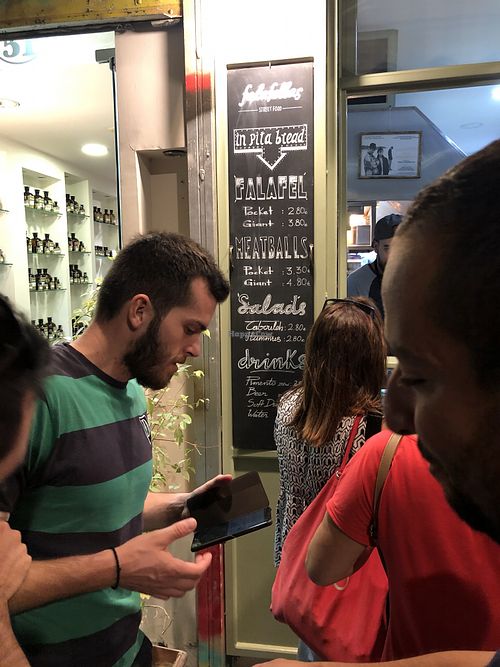 Menu at Falafellas in Athens