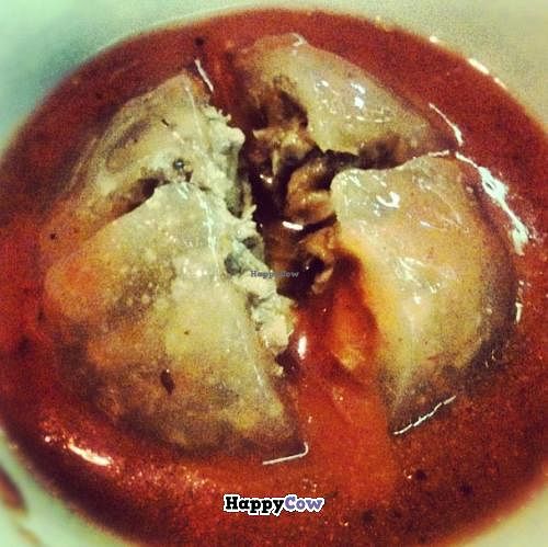 Vegetarian ba-wan (肉圓). I don't usually go for chewy/QQ but boy is this delicious! I haven't seen these anywhere else in Taiwan. at Ji Fang Vegetarian in Taipei