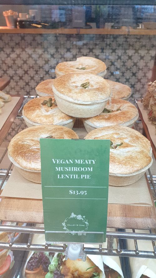 Vegan pie at NTL - Valley & Vine in Williamtown