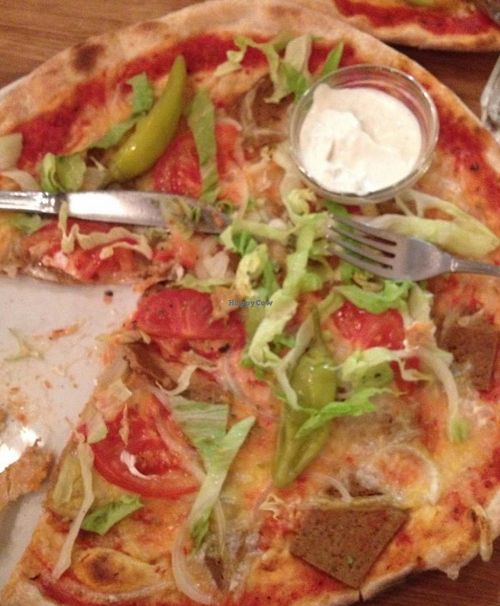 Vegan Kebab pizza at Dennisos Pizzeria in Stockholm