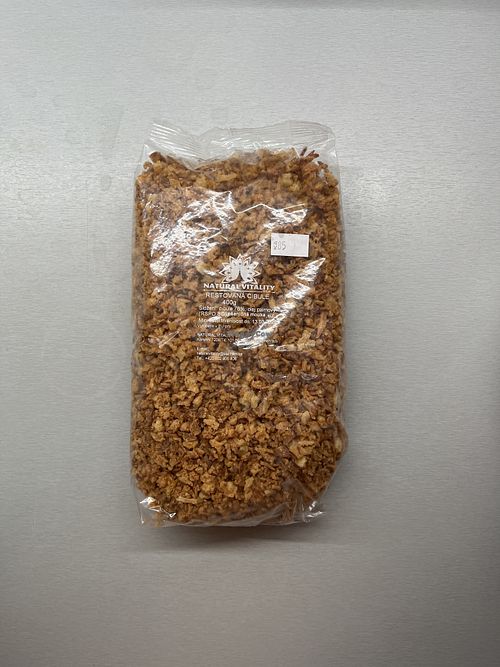 Fried onion  at Capati Vegetarianske Potraviny in Prague