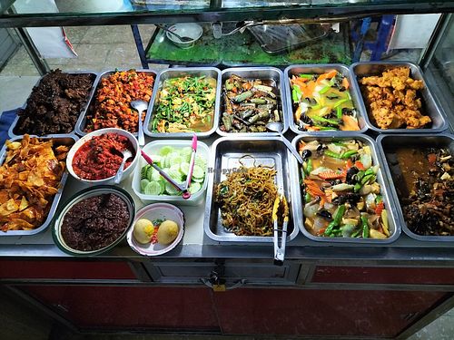 Menu nasi sayur at Sehat Vegetarian in Padang