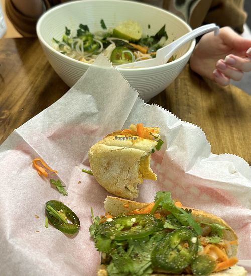 Lemongrass tofu banh mi  at Banh Mi City in Chicago