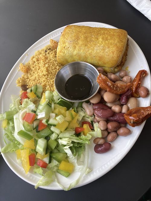 Cauliflower roll with salad  at Deli Lazzaro in Aberaeron