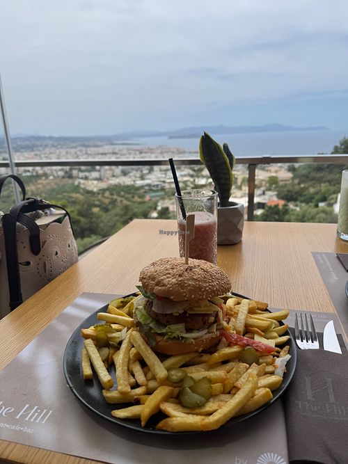 Plant burger  at The Hill  in Crete