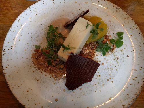 Compressed pineapple with olive oil icecream etc  at Oak in Bath