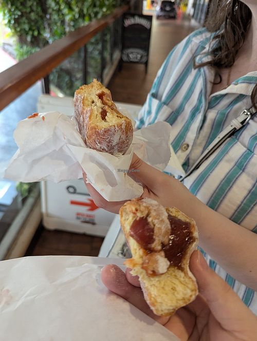 Guava filled malassadas at Maleko Coffee And Pastries in Honolulu