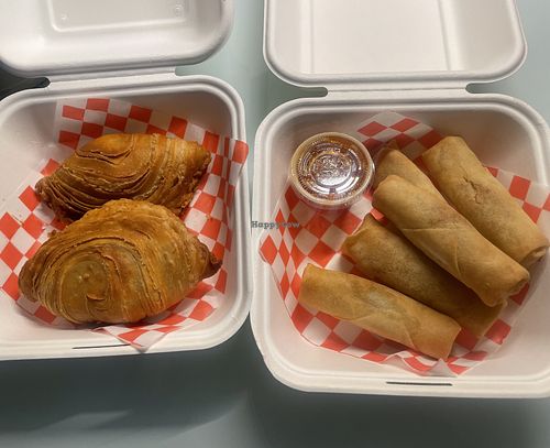 Spring rolls and curry puff  at Ayothaya Thai Kitchen in Oshawa