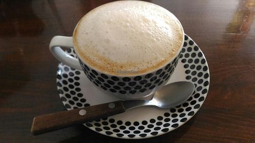 cappuccino with almond milk at El Living in Puerto Natales