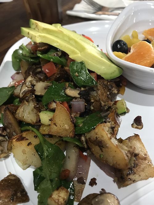 Vegan gluten free hash at New Day Eatery in Port Angeles