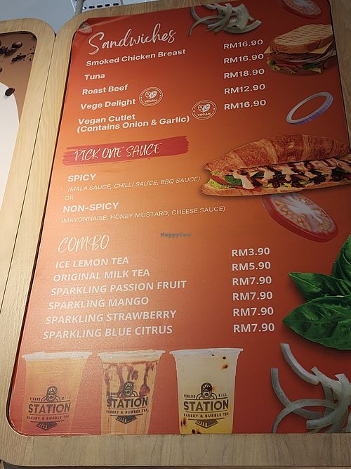 2 vegan sandwich options at Penang Hill Station Bakery and Bubble Tea in Ayer Itam
