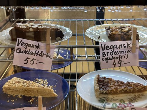 several vegan options  at Mysha Cafe in Kristianstad