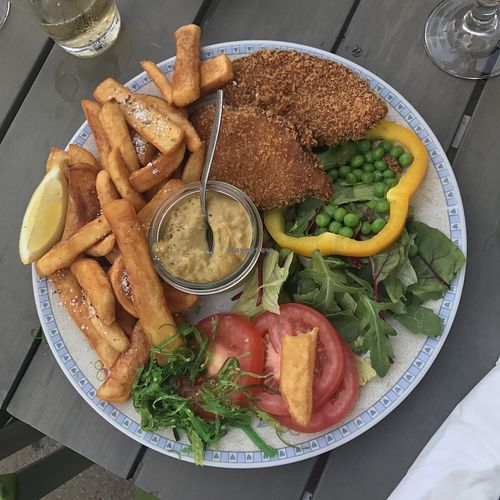 vegan fish and chips at Fiskafeen in Vanlose