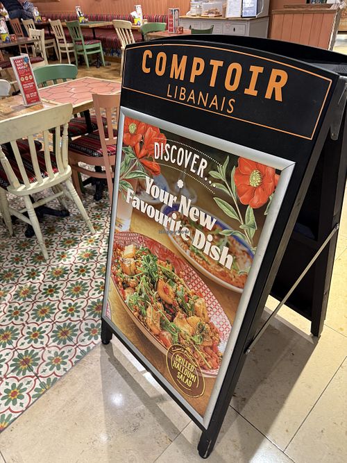 sign  at Comptoir Libanais - Stephenson Pl in Birmingham
