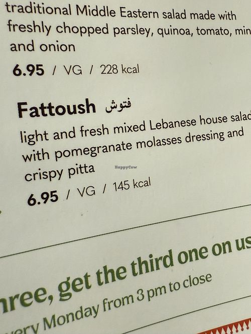 menu  at Comptoir Libanais - Stephenson Pl in Birmingham