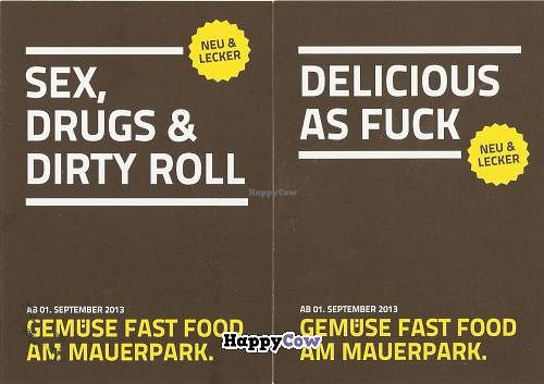 Flyers at Fast Rabbit Fast Food in Berlin