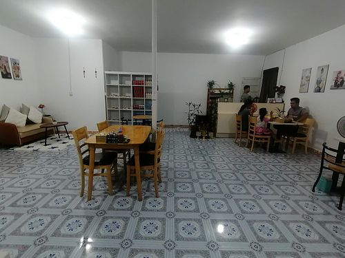Dining room at VKF Vegetarian in Preah Sihanouk