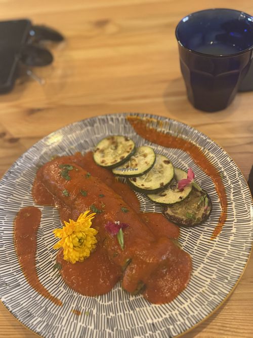 Vegan cannelloni - was delicious!  at Bar Sa Torre in Tossa De Mar