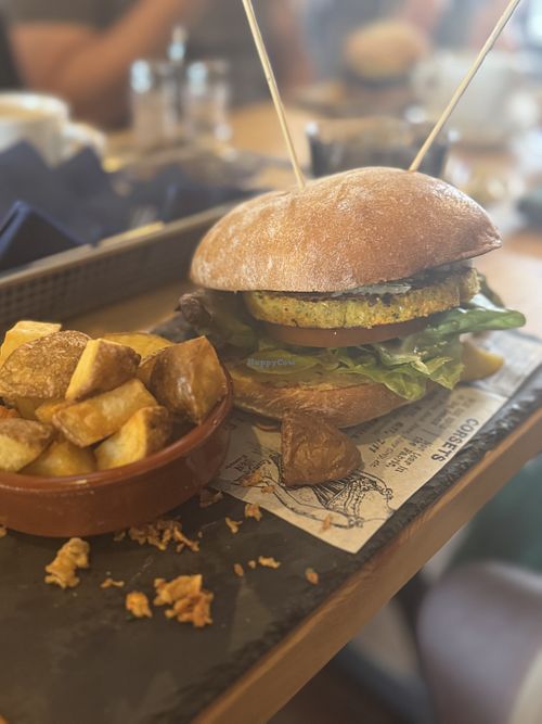 Vegan burger, was okay   at Bar Sa Torre in Tossa De Mar