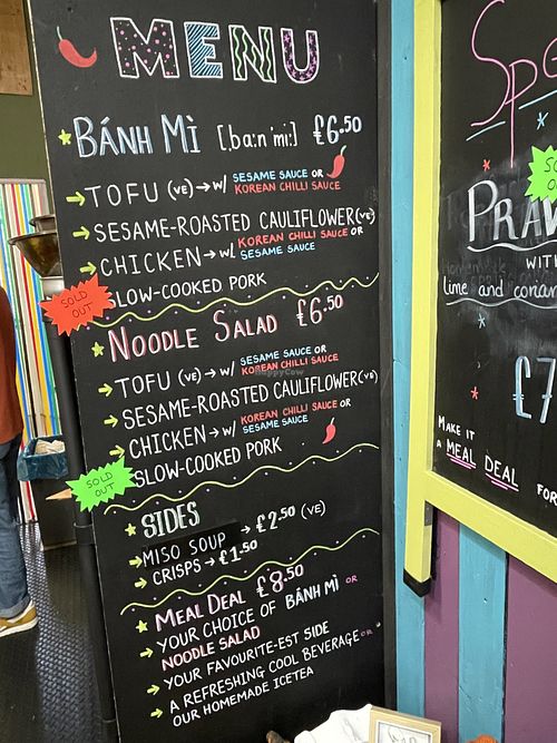 Menu  at Bánh Mì Brothers in Edinburgh