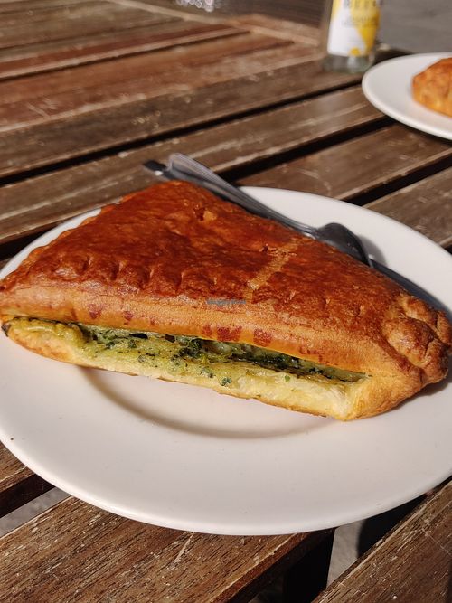 Spinach triangle at Salamanca Coffee in Salamanca