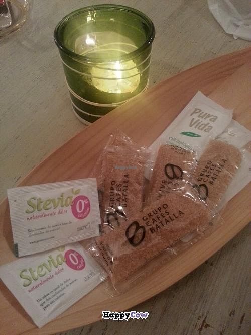 Sweeteners at New Vita Restaurant in Sabadell