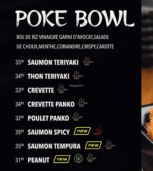 Peanut poke bowl is vegan at Kayu Sushi in Sfax