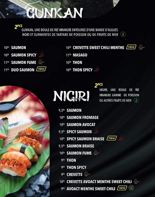 Vegan nigiri at Kayu Sushi in Sfax