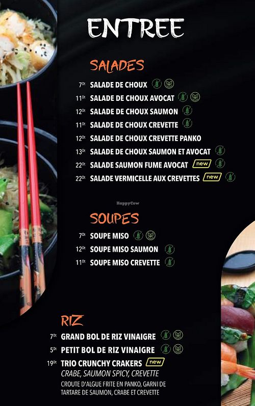 Vegan salads, soup, and sushi rice at Kayu Sushi in Sfax