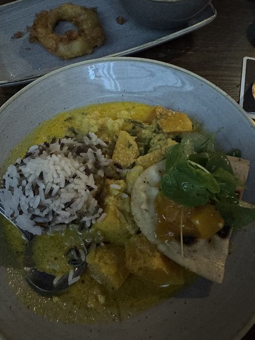 Vegan Curry with wild rice   at Busker Brownes in Galway