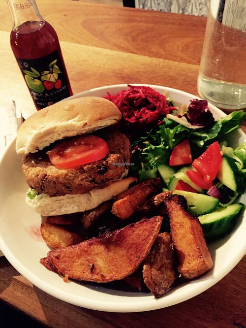 Delicious Tofuburger at Black Cat in East London