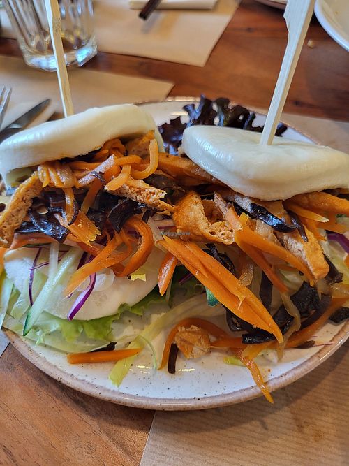 Vegan Bao buns (ask them not to put the mayo because its not vegan) at Thang Long Vietnamese Restaurant in Athens