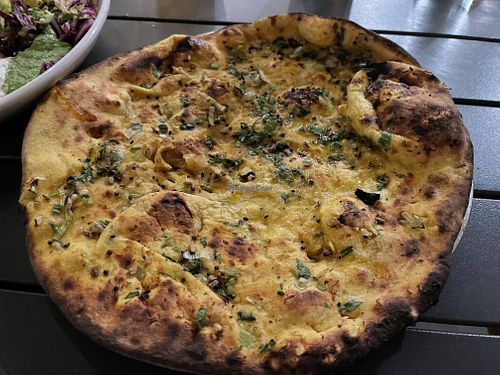 Garlic naan  at Pondicheri in Houston
