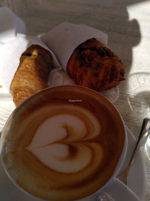 Cornetto fichi e mandorle, traccia con noci e cappuccino di soia at Bar Il Marchese - Caffè Vergnano in Fasano