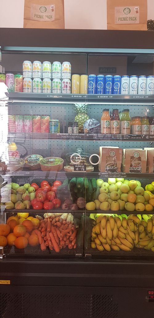 Fridge section at PLANT SHACK - Palma City in Mallorca
