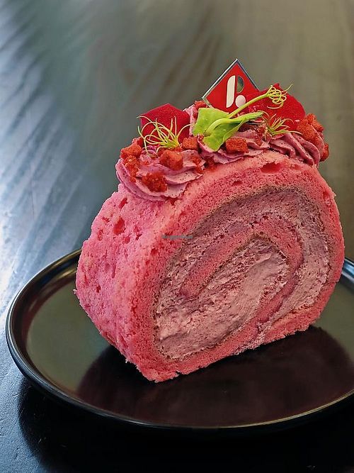 Vegan Black current roll cake( not available daily) at 日Rise in Macau