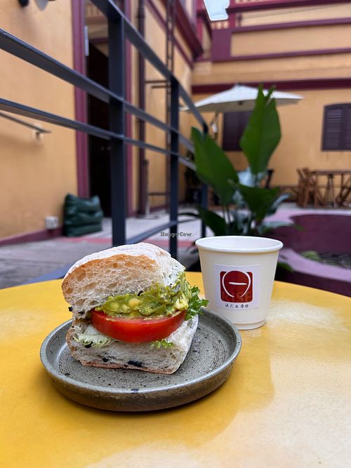 Vegan ALT olive ciabatta sandwich  at 日Rise in Macau